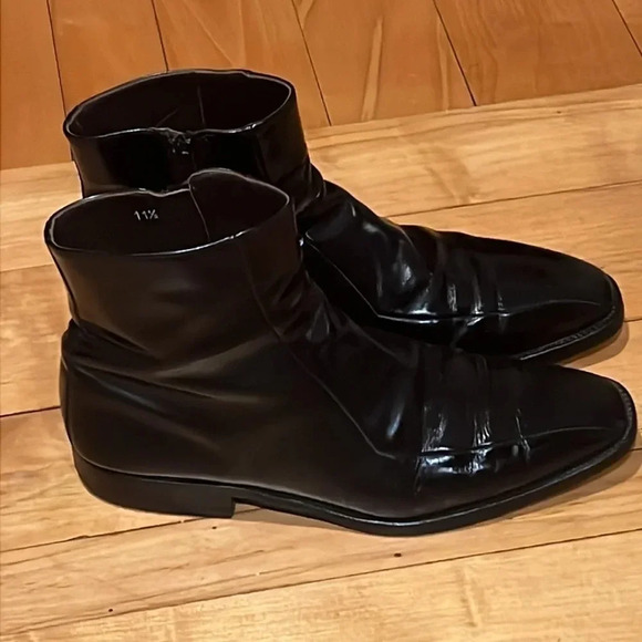 To Boot New York Adam Derrick Men's Black Leather Boots Size US 11.5 - Picture 1 of 8
